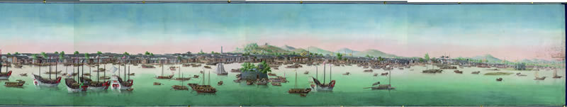 1764-1770年《广州城珠江滩景图》预览图1