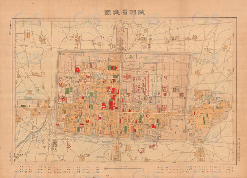 1930年西安《陕西省城图》预览图 1930年西安《陕西省城图》预览图