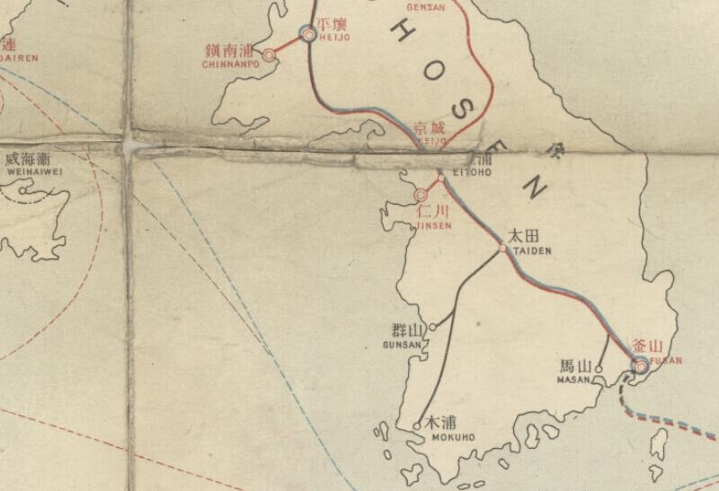 1930年代《日支及日满国际联络运输线路图》预览图2