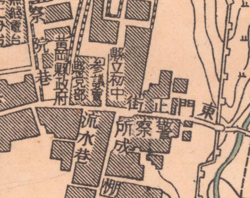 1949年湖北《黄冈县城市图》预览图1