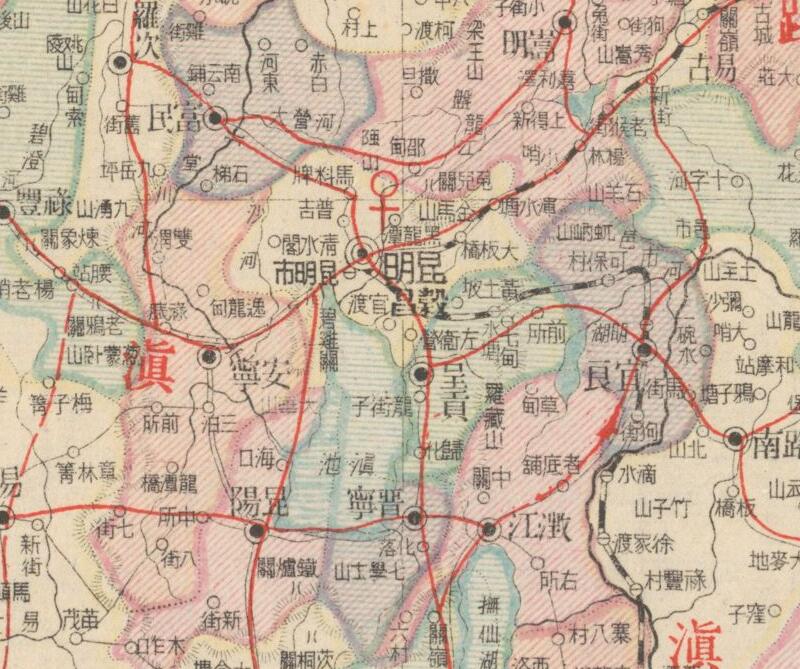 1945年《云南省明细地图》预览图1