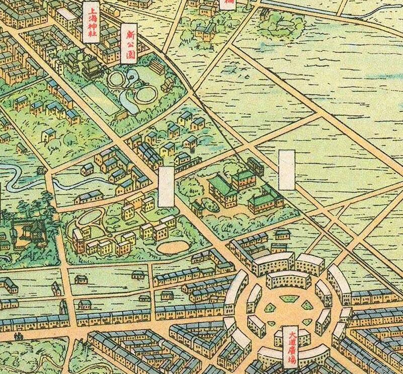 1941年《大上海新都市建设计画鸟瞰图》预览图3 1941年《大上海新都市建设计画鸟瞰图》预览图3