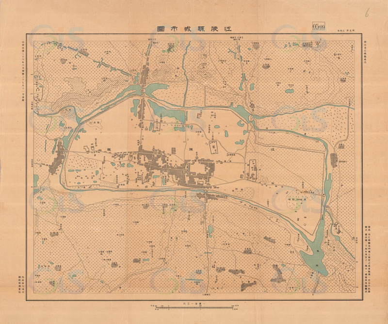 1948年湖北《江陵县城市图》预览图 1948年湖北《江陵县城市图》预览图