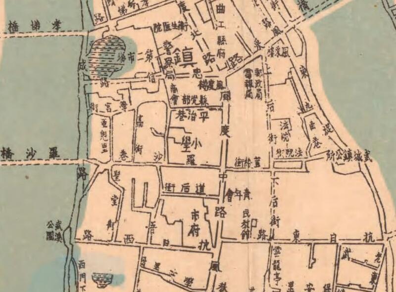 1944年《韶洲(韶关曲江)市街图》预览图1 1944年《韶洲(韶关曲江)市街图》预览图1