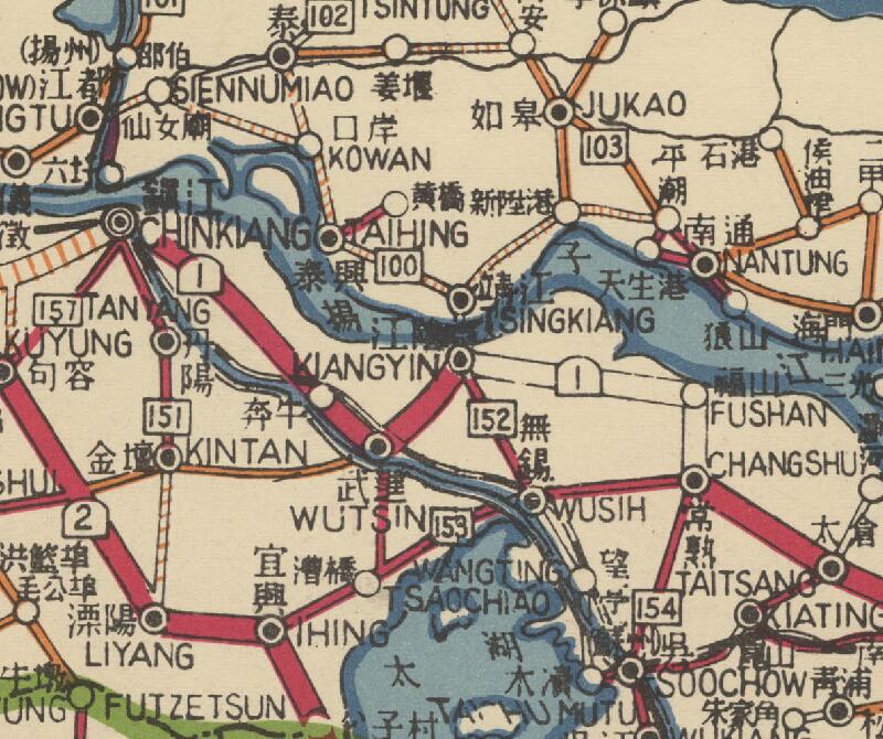 1931年《苏浙皖赣鄂湘豫闽八省公路路线图》预览图2 1931年《苏浙皖赣鄂湘豫闽八省公路路线图》预览图2