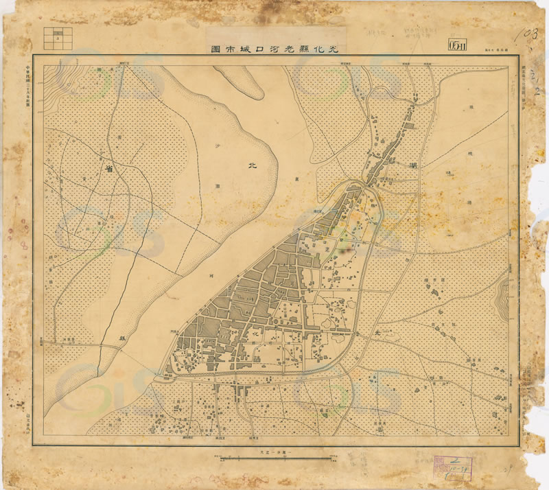 1947年湖北《光化县老河口城市图》预览图1