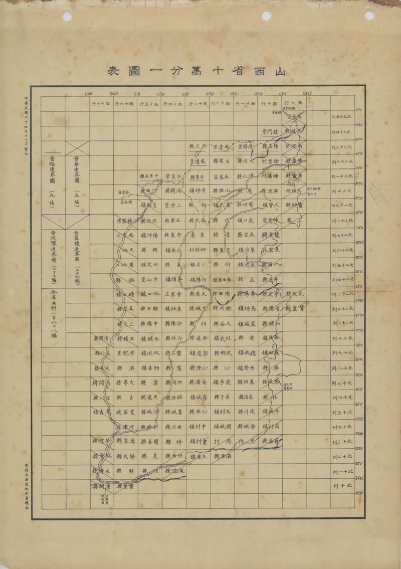 1935年《山西省地形图》十万分一预览图