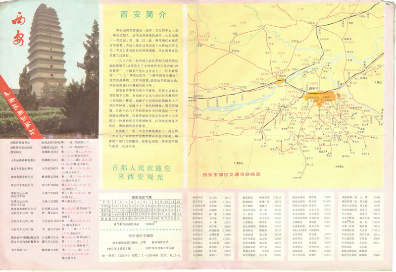 1987年《西安市区交通图》预览图