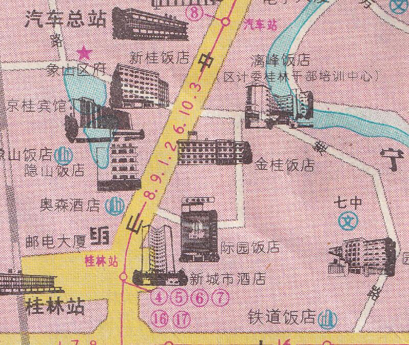 1996年《新编桂林旅游图》预览图4 1996年《新编桂林旅游图》预览图4