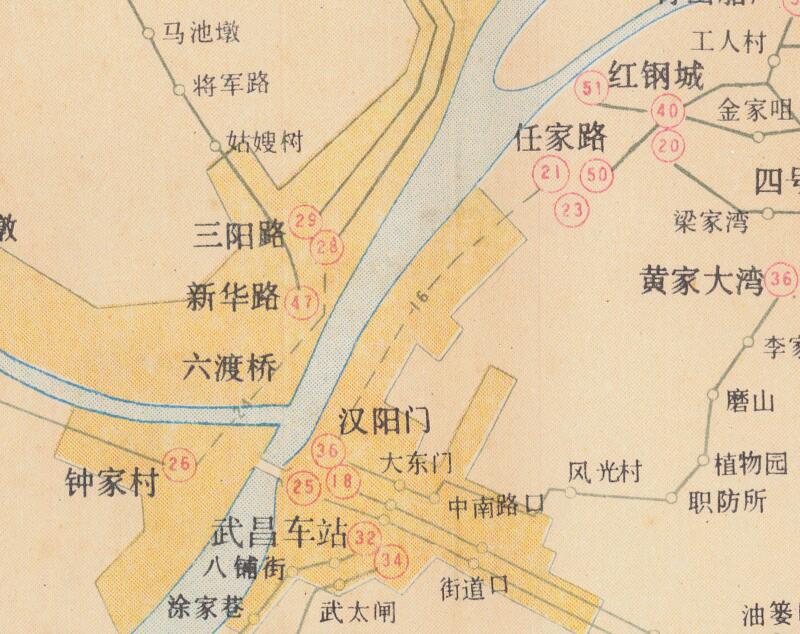 1984年《武汉市交通图》预览图2