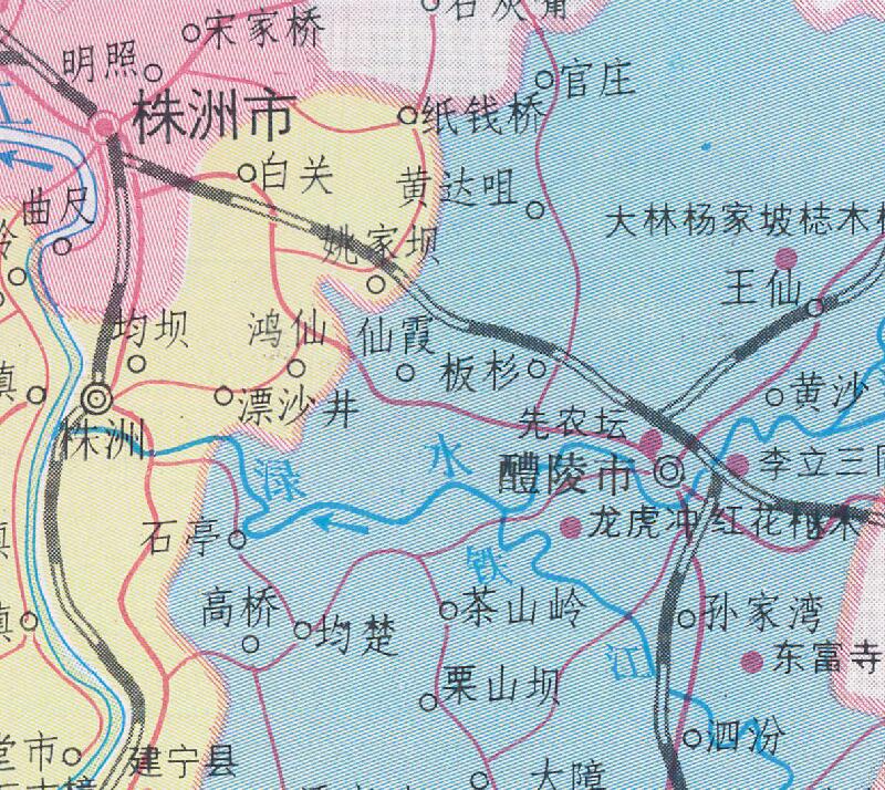 1992年《株洲交通旅游图》预览图2 1992年《株洲交通旅游图》预览图2