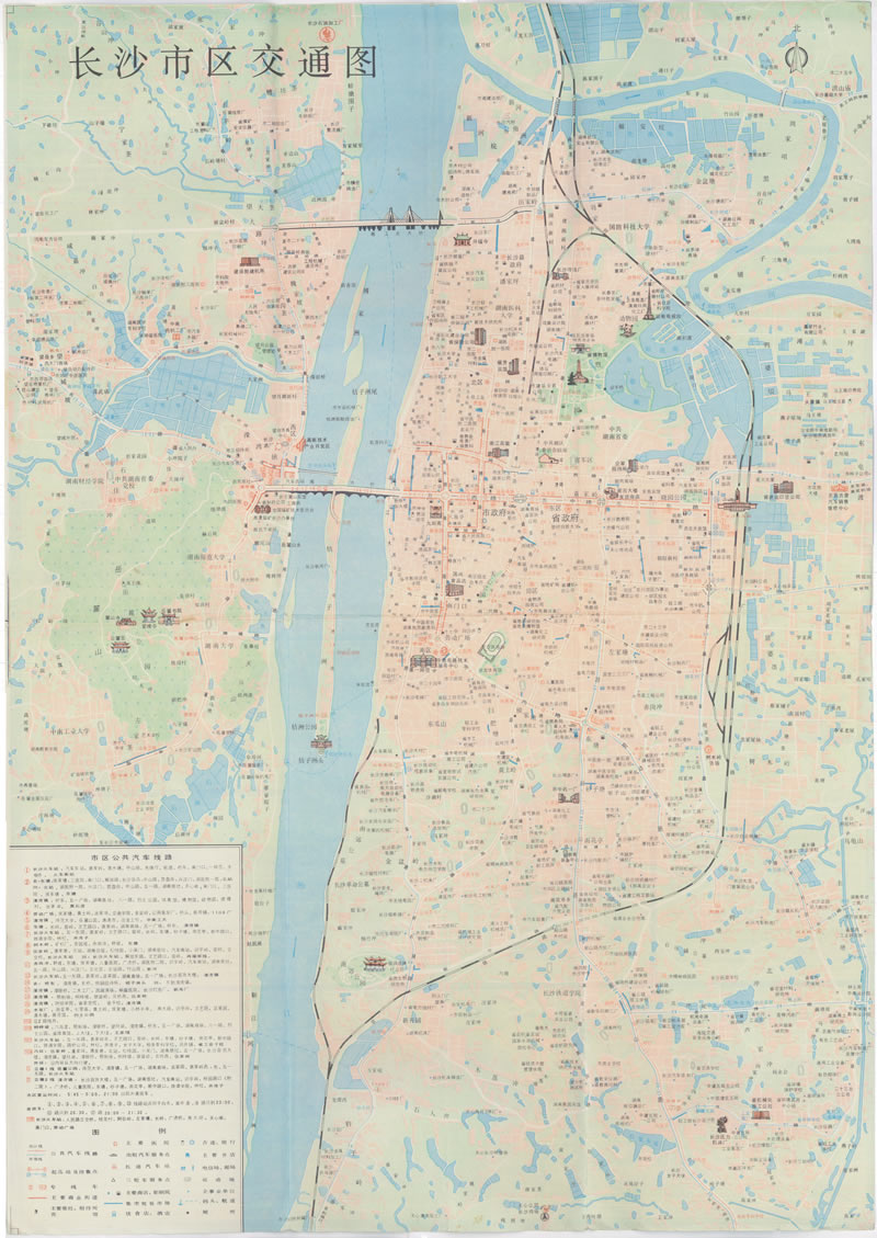 1992年《长沙旅游交通图》预览图1 1992年《长沙旅游交通图》预览图1