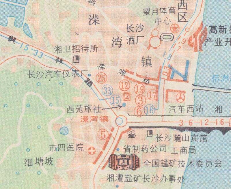 1992年《长沙旅游交通图》预览图3 1992年《长沙旅游交通图》预览图3