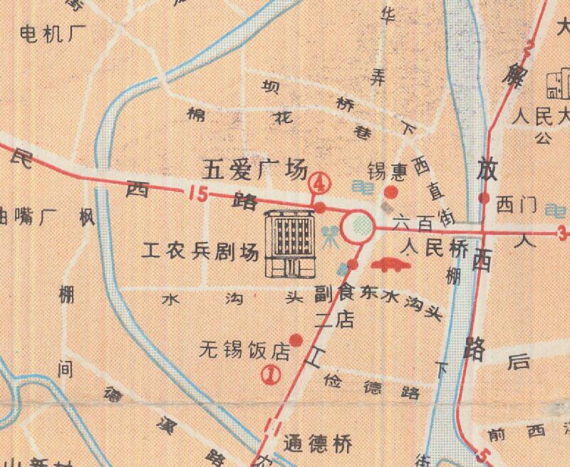 1985年前《无锡市交通旅游地图》预览图2