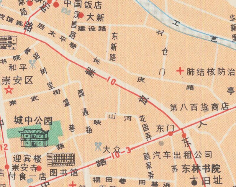 1985年前《无锡市交通旅游地图》预览图3