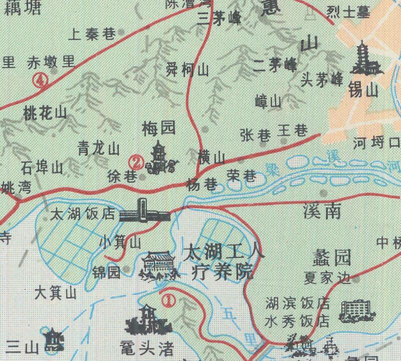 1985年前《无锡市交通旅游地图》预览图4