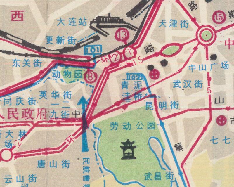 80年代《大连旅游》地图预览图2