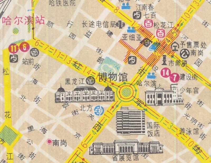 1984年《哈尔滨交通图》预览图2 1984年《哈尔滨交通图》预览图2