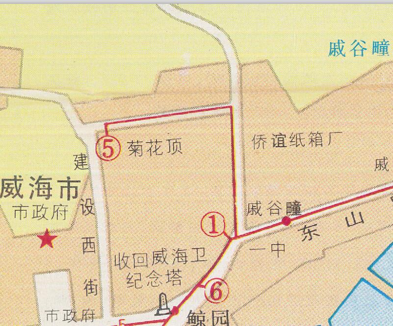 1993年山东《威海交通游览图》老地图预览图3 1993年山东《威海交通游览图》老地图预览图3