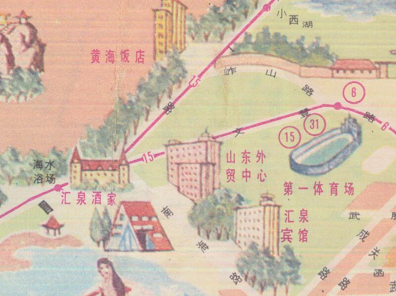 1986年山东《青岛游览交通图》预览图2 1986年山东《青岛游览交通图》预览图2