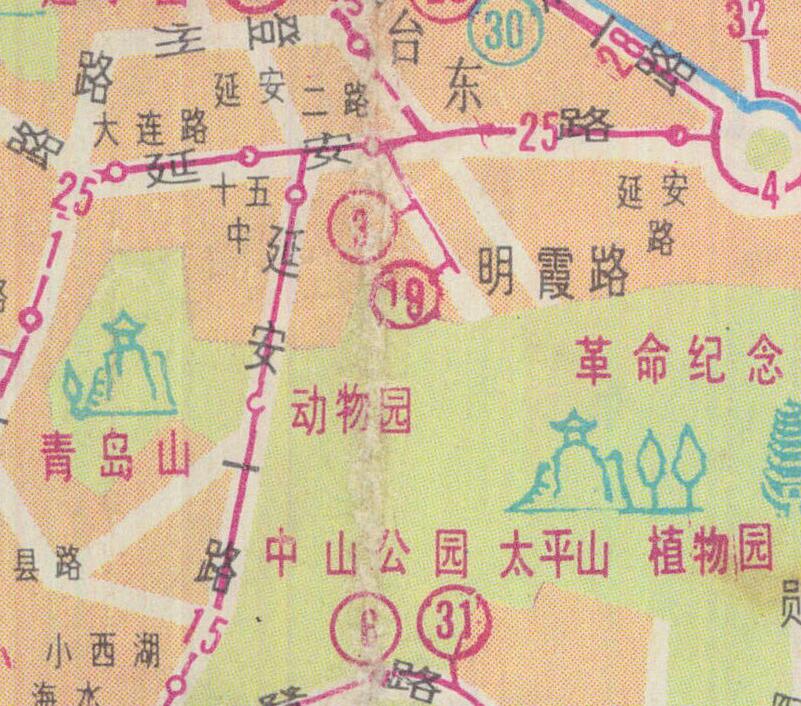 1986年山东《青岛游览交通图》预览图3 1986年山东《青岛游览交通图》预览图3