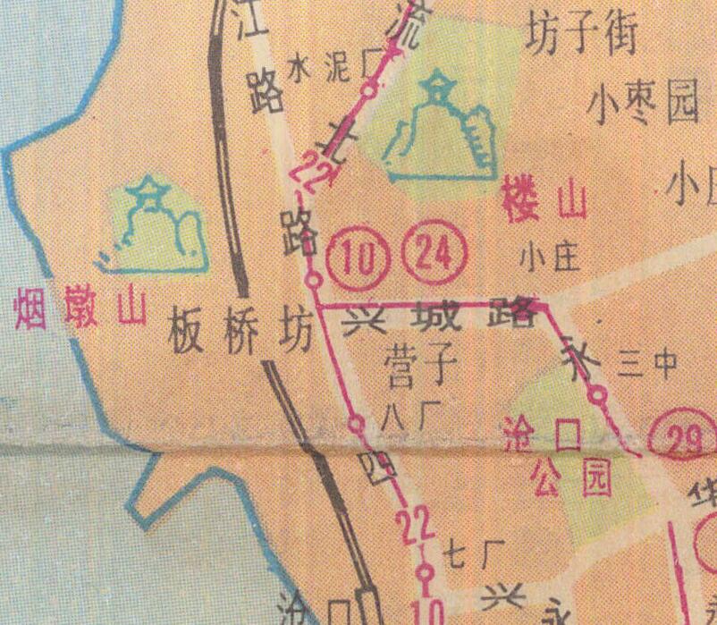 1986年山东《青岛游览交通图》预览图4 1986年山东《青岛游览交通图》预览图4