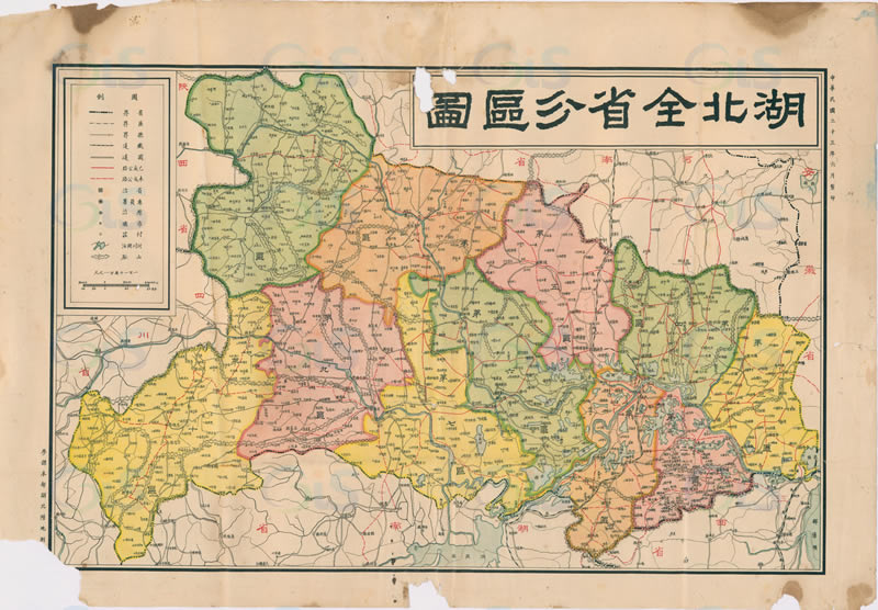 1934年民国《湖北全省分区图》预览图