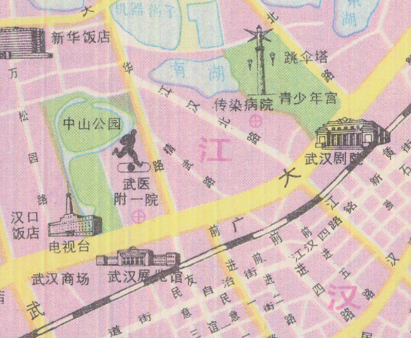 1986年湖北《武汉市交通图》预览图2