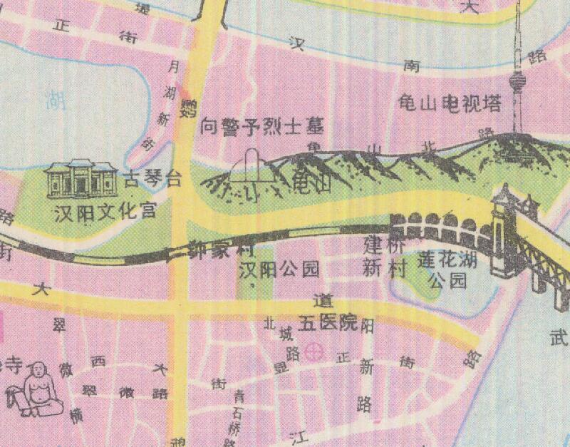 1986年湖北《武汉市交通图》预览图3