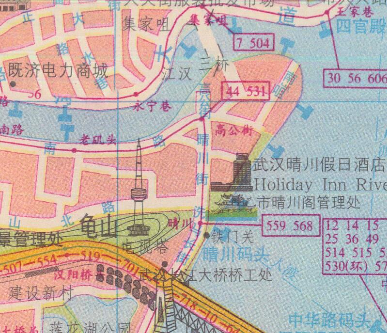 1999年湖北《武汉市交通图》预览图2 1999年湖北《武汉市交通图》预览图2