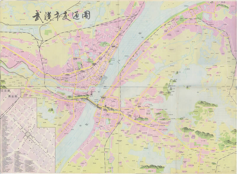 1986年湖北《武汉市交通图》预览图1