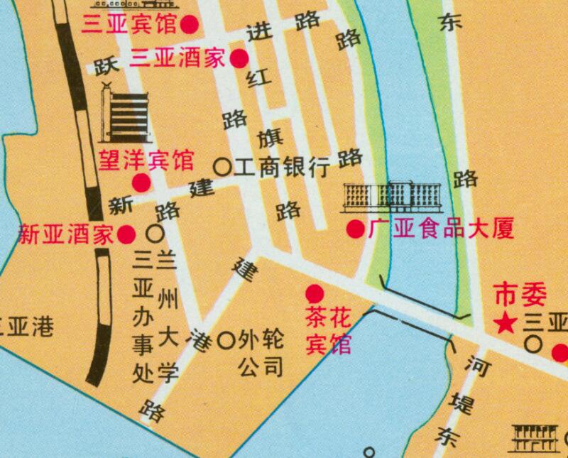 1988海南《三亚市交通游览图》预览图2