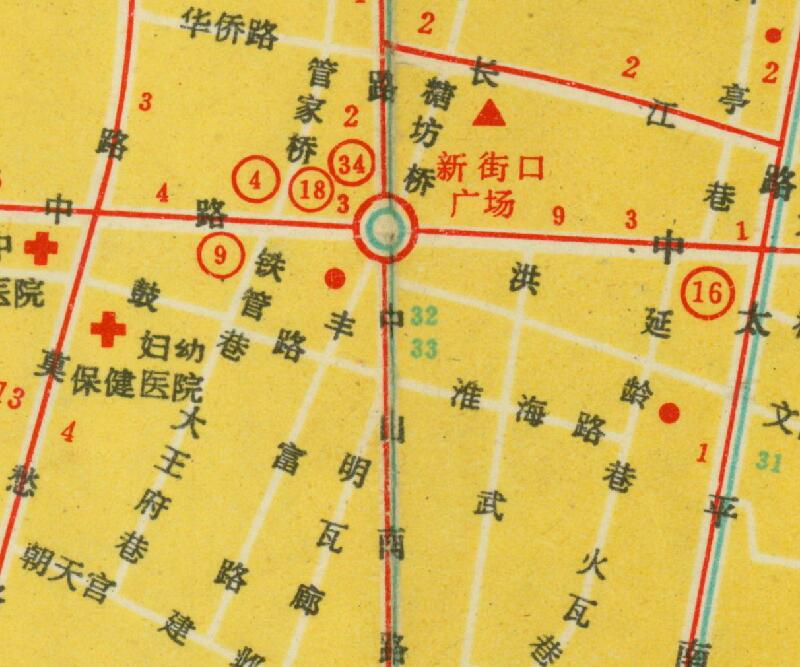 1980年代江苏《南京市区交通旅社图》预览图3