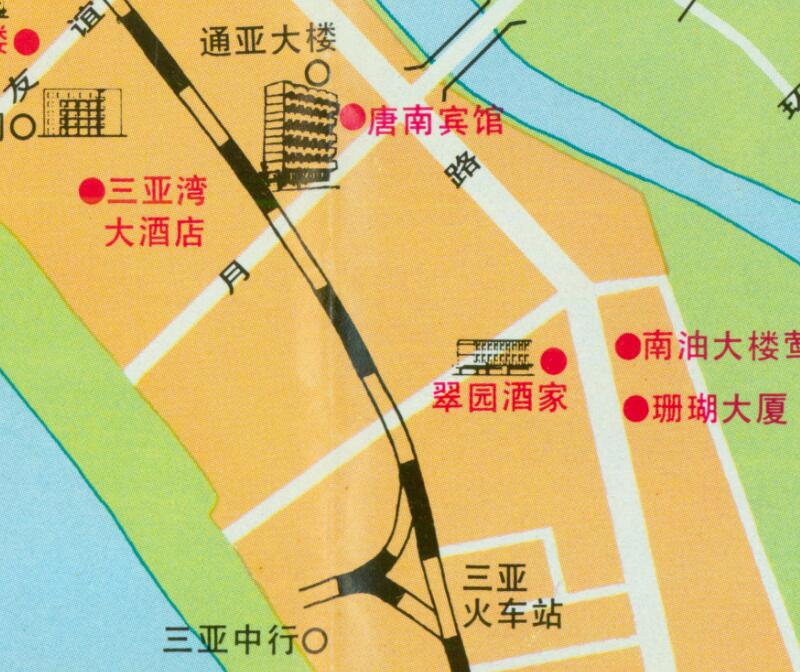 1988海南《三亚市交通游览图》预览图3