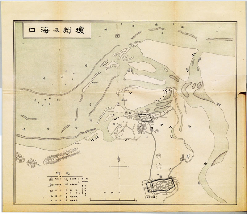 1918年民国海南《琼州及海口》老地图预览图