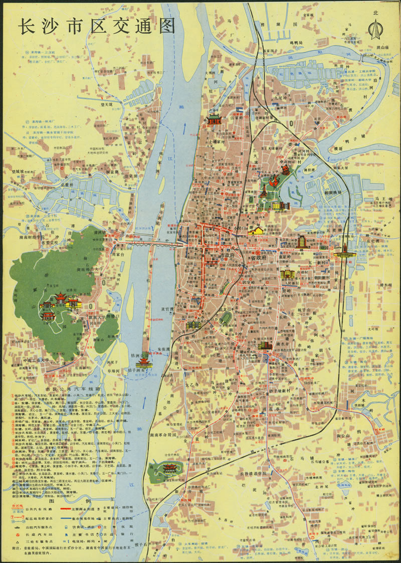 1987年湖南《长沙旅游交通图》预览图1 1987年湖南《长沙旅游交通图》预览图1
