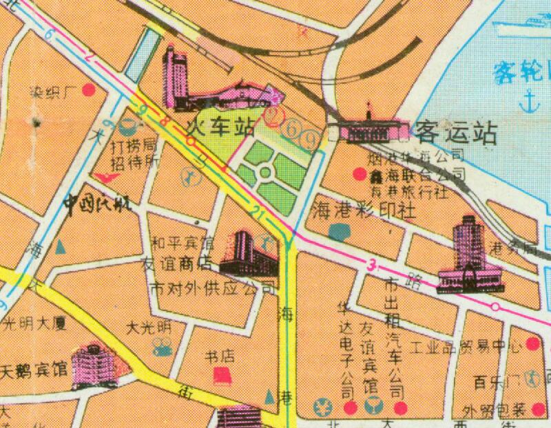 1992年山东《烟台交通游览图》预览图2