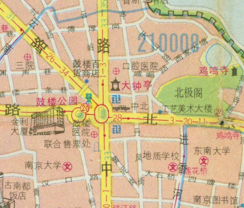 1994年江苏《南京交通游览图》预览图2