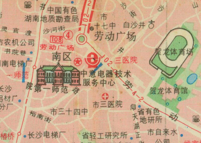 1994年版湖南《长沙旅游交通图》预览图2 1994年版湖南《长沙旅游交通图》预览图2