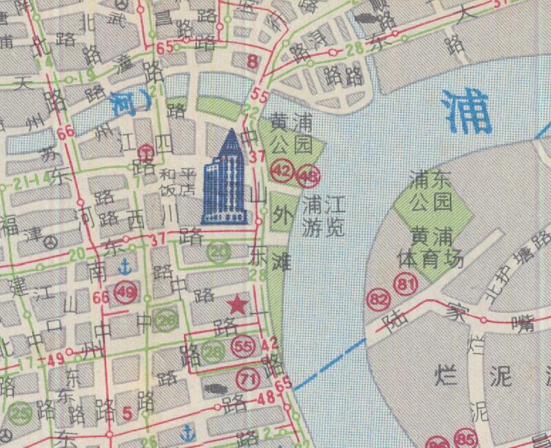 80年代版《上海游览交通图》预览图2 80年代版《上海游览交通图》预览图2