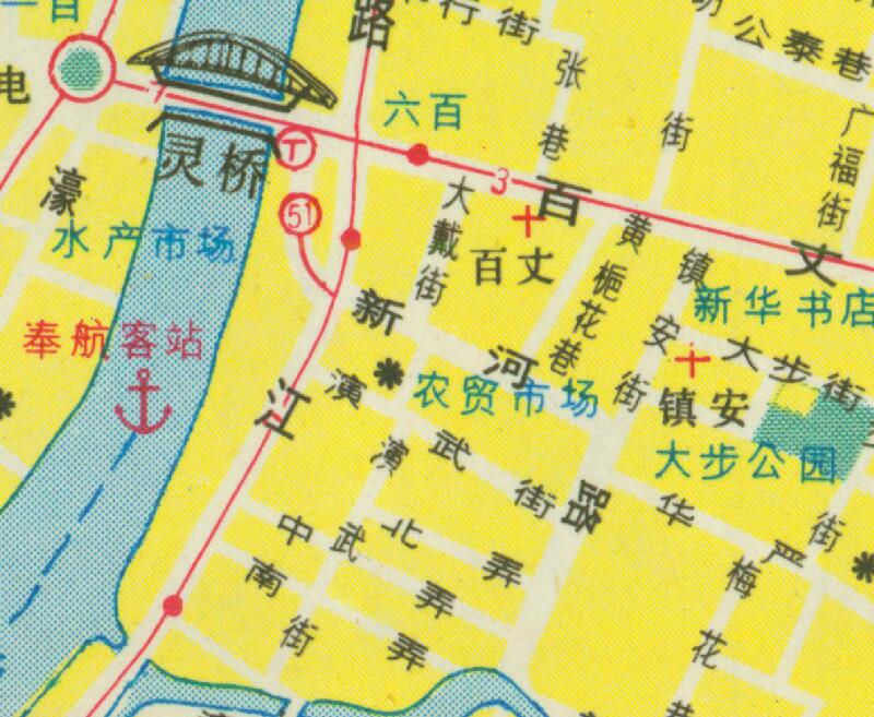 80年代浙江《宁波交通旅游图》预览图2 80年代浙江《宁波交通旅游图》预览图2