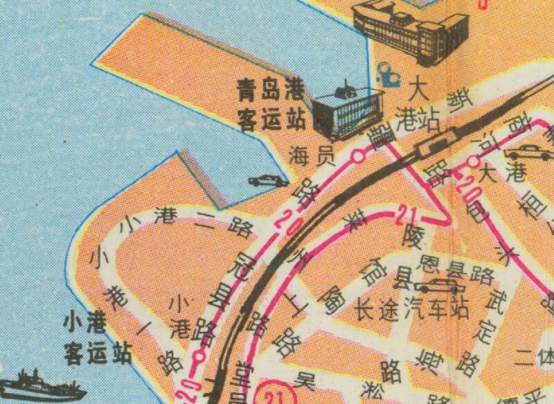 1984年山东《青岛游览交通图》预览图3
