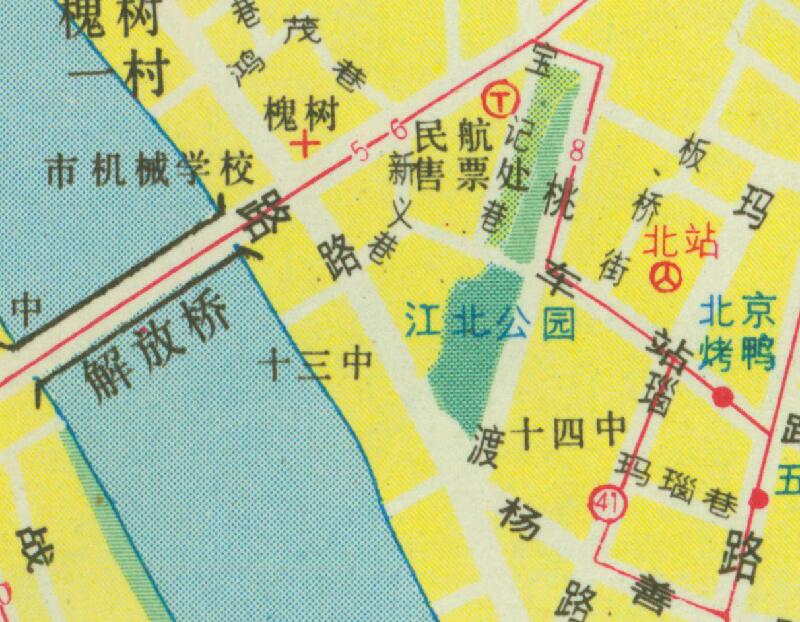 80年代浙江《宁波交通旅游图》预览图3 80年代浙江《宁波交通旅游图》预览图3