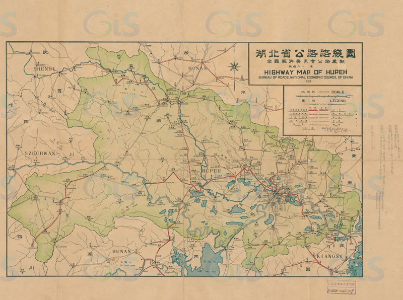 1931年版《湖北省公路路线图》预览图