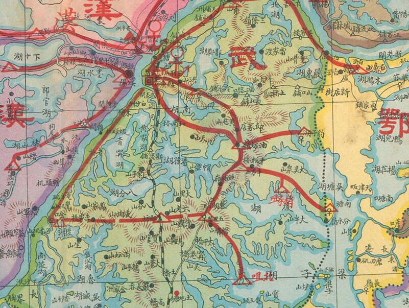 1933年左右武昌亚新《湖北形势地图》预览图1