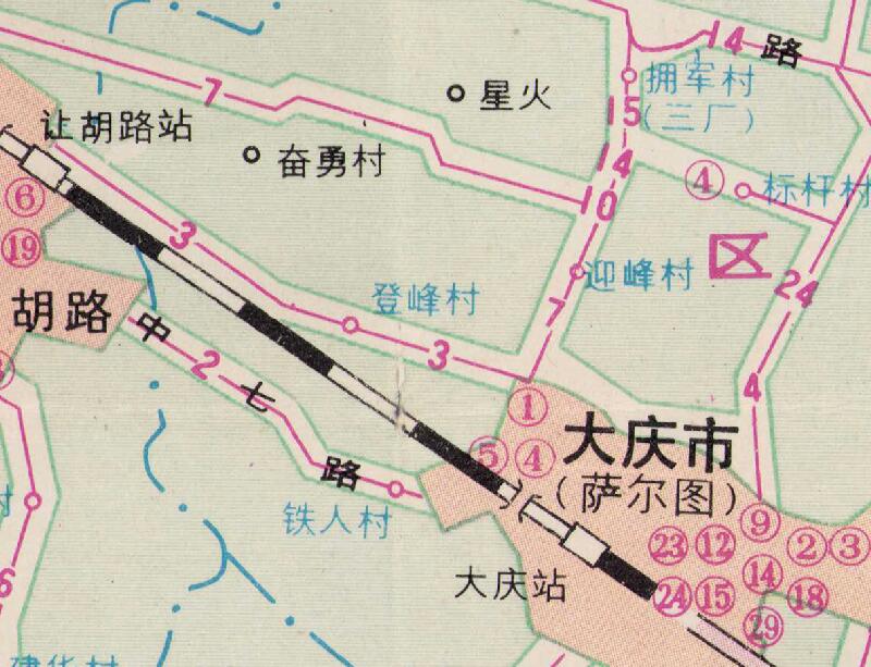 1989年黑龙江《大庆交通图》预览图2