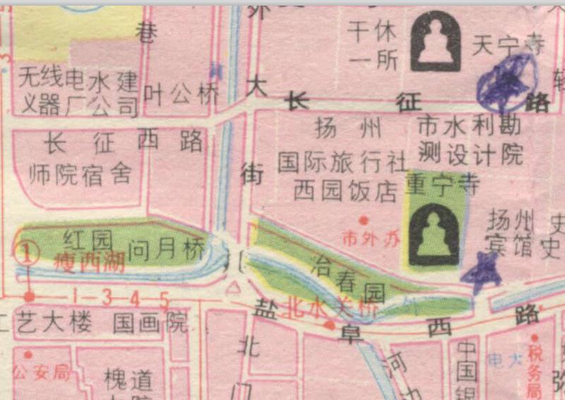 1992年江苏《扬州市交通旅游图》预览图3