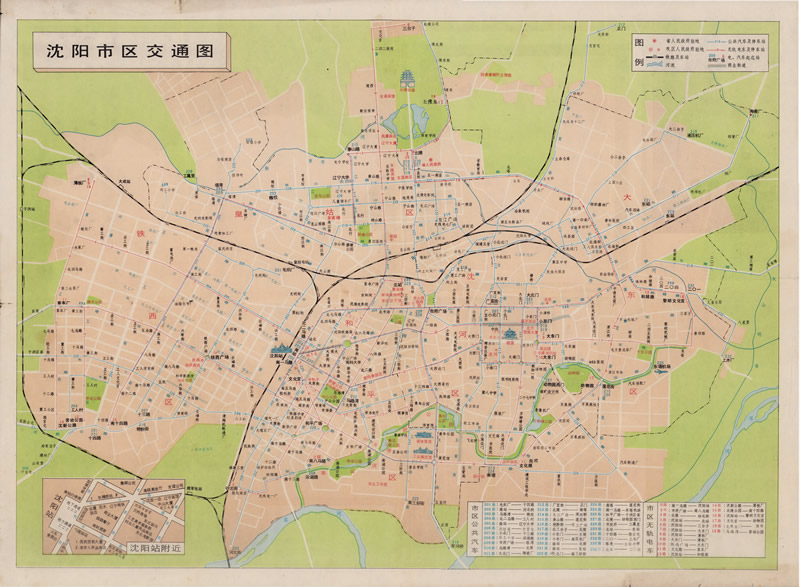 1989年辽宁《沈阳交通导游图》预览图1