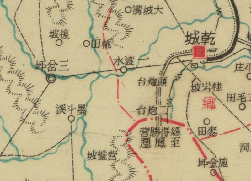 约1943年版湖南《乾城县图》预览图2