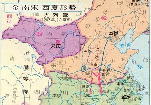 南宋,金,西夏形势图缩略图